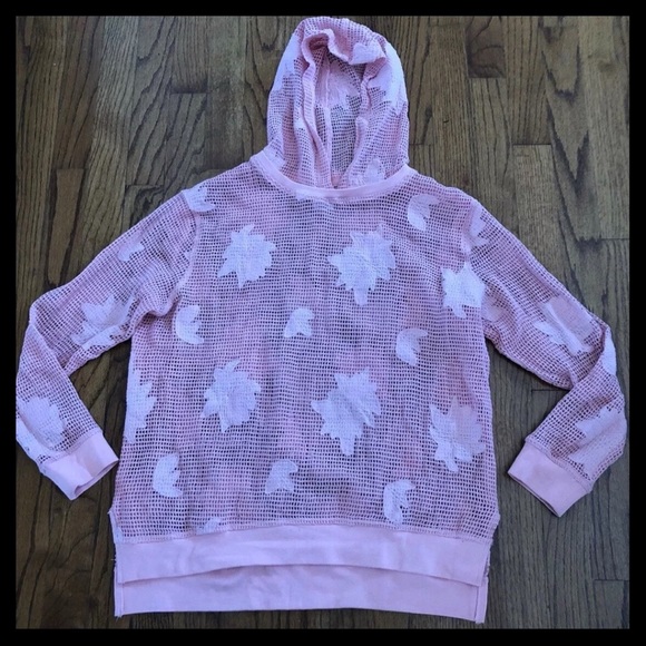 Target Art Class Pink Floral Crochet Net Long Sleeve Hoodie Girl’s XL 14-16 - Picture 6 of 10